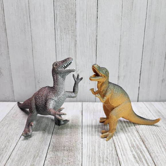 Boley Tyrannosaurus Velociraptor Dinosaurs Detailed Figure Realistic - Set Of 2 - Picture 1 of 10